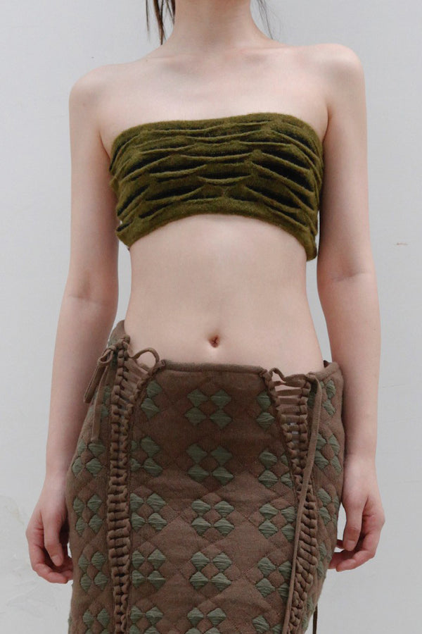 RUI Animal Print Bandeau RAW23KN02 Khaki Green & Black + Taupe